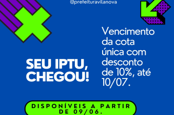 IPTU já disponível para pagamento.