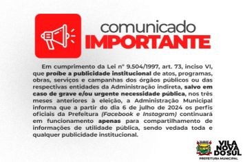 Comunicado - Lei nº 9.504/1997